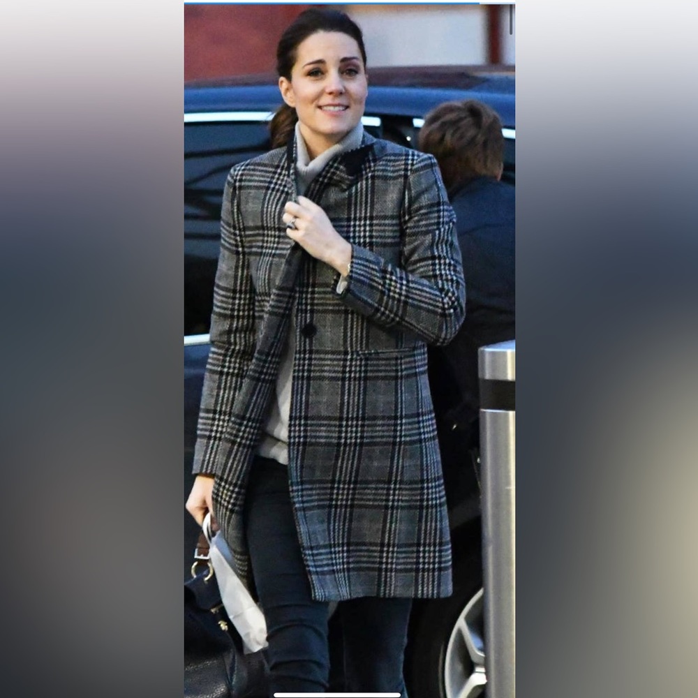 ASO Duchess Kate. Zara plaid checked coat.